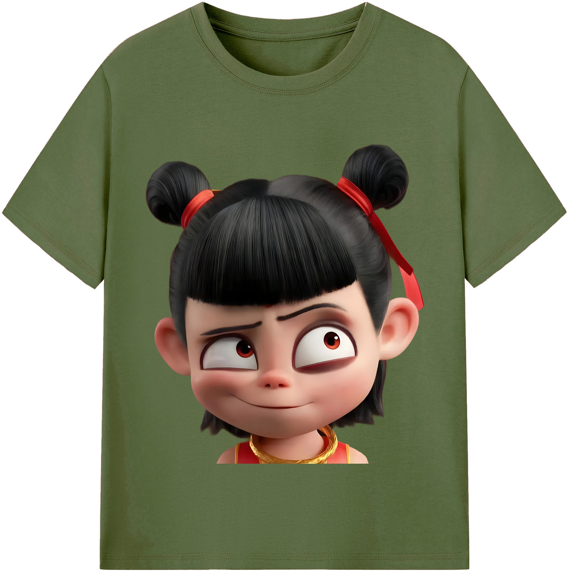 （画像用） Ne Zha 2 ナタ 魔童の大暴れ 綿100％半袖Tシャツ（フロントプリント）
